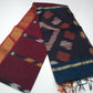Cotton Silk Pochampally Wine Maroon & Teal Blue Ikat Saree