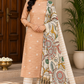 Peach Beige Cotton Silk Unstitched Salwar Suit with Kalamkari Dupatta