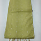 Olive Green Cotton Silk Unstitched Salwar Suit with Ivory Dupatta