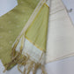 Olive Green Cotton Silk Unstitched Salwar Suit with Ivory Dupatta