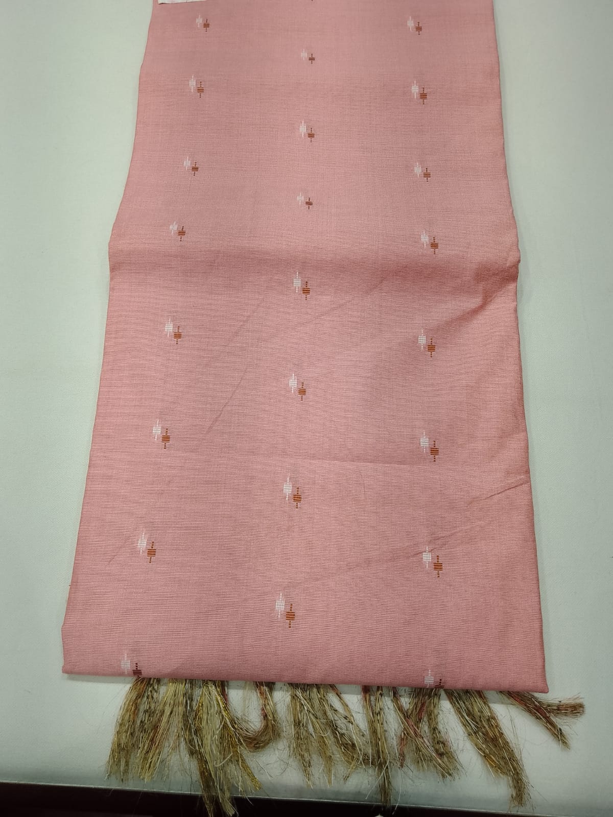 Dusty Rose Pink Cotton Silk Unstitched Salwar Suit with Kalamkari Dupatta