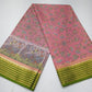 Blush Pink & Parrot Green Semi Mysore Silk Digital Print Saree with Peacock Motif