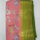 Blush Pink & Parrot Green Semi Mysore Silk Digital Print Saree