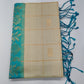 Pure Handloom Soft Silk Ivory Cream & Turquoise Teal Saree with Gold Zari Checks