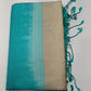 Pure Handloom Soft Silk Borderless Saree – Cream Beige with Turquoise Blue Pallu