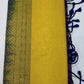 Pure Handloom Soft Silk Borderless Saree – Mustard Yellow with Royal Navy Blue Pallu
