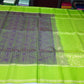 Pure Handloom Soft Silk Saree – Deep Plum Purple with Parrot Green Pallu