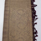 Pure Handloom Soft Silk Borderless Saree – Taupe Beige with Deep Wine Plum Pallu