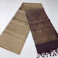 Pure Handloom Soft Silk Borderless Saree – Taupe Beige with Deep Wine Plum Pallu