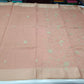 Dusty Peach Mercerized Cotton Saree with Antique Gold Floral Vine Work
