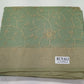 Sage Green Mercerized Cotton Saree with Antique Gold Floral Embroidery