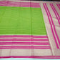 Mysore Semi Silk Lime Green & Rani Pink Zari Saree
