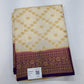 Semi Silk Saree - Ivory Cream & Deep Purple Antique Gold Zari Semi Silk Saree