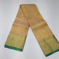 Pure Handloom Kanjivaram Silk Saree – Champagne Gold & Turquoise Teal with Antique Gold Zari