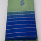 Pure Handloom Kanjivaram Silk Saree – Pistachio Green & Royal Blue with Silver Zari