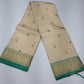 Pure Handloom Kanjivaram Silk Saree in Sandal Beige with Turquoise Teal Green Zari Border