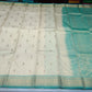 Pure Handloom Kanjivaram Silk Saree in Sandal Beige with Turquoise Teal Green Zari Border