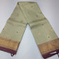 Pure Handloom Kanjivaram Silk Saree in Muted Sage Green with Onion Plum Zari Border