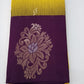 Pure Handloom Soft Silk Saree in Rich Golden Yellow with Deep Plum Purple