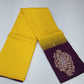 Pure Handloom Soft Silk Saree in Rich Golden Yellow with Deep Plum Purple