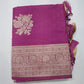 Lavender Mauve Banarasi Soft Georgette Saree with Zari Floral Buttas and Rich Brocade Pallu