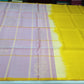 Pure Handloom Soft Silk Borderless Saree in Dusty Rose Pink & Mustard Yellow