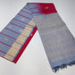 Pure Handloom Soft Silk Saree – Ruby Red & Powder Blue with Zari Pallu