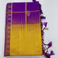 Pure Handloom Soft Silk Saree in Mustard Yellow & Royal Purple with Gold Zari Pallu