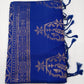 Pure Handloom Royal Blue Soft Silk Saree with Antique Gold Zari Work