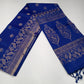 Pure Handloom Royal Blue Soft Silk Saree with Antique Gold Zari Work