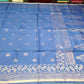 Pure Handloom Royal Blue Soft Silk Saree with Antique Gold Zari Work
