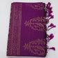 Pure Handloom Soft Silk Saree in Rich Purple with a subtle Magenta undertone with Antique Gold Zari