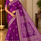 Pure Handloom Soft Silk Saree in Rich Purple with a subtle Magenta undertone with Antique Gold Zari