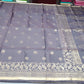 Pure Handloom Soft Silk Saree in Deep Chocolate Brown with Antique Gold Zari