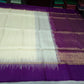Pure Handloom Soft Silk Saree – Ivory Cream with Royal Purple Zari Pallu