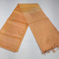 Pure Handloom Soft Silk Saree in Peach Gold with Rich Golden Zari Pallu