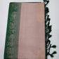 Pure Handloom Soft Silk Saree in Soft Peach with Emerald Green Zari Pallu