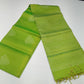 Pure Handloom Soft Silk Borderless Dual- tone Saree in Lime Green with Gold Woven Motifs