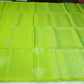 Pure Handloom Soft Silk Borderless Dual- tone Saree in Lime Green with Gold Woven Motifs