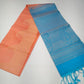 Pure Handloom Soft Silk Saree in Peach with Sky Blue Pallu