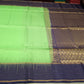Pure Handloom Soft Silk Saree in Parrot Green with Navy Blue Zari Pallu