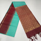 Pure Handloom Soft Silk Saree in Turquoise Teal with Maroon Zari Pallu