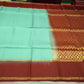 Pure Handloom Soft Silk Saree in Turquoise Teal with Maroon Zari Pallu