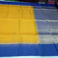 Pure Handloom Soft Silk Saree in Mustard Yellow with Royal Blue Zari Pallu