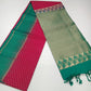 Pure Handloom Soft Silk Saree in Rani Pink with Teal Green Zari Pallu
