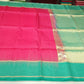 Pure Handloom Soft Silk Saree in Rani Pink with Teal Green Zari Pallu