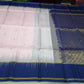 Pure Handloom Soft Silk Saree – Pastel Pink with Royal Blue Zari Pallu