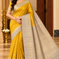 Pure Handloom Soft Silk Saree – Mustard Yellow with Champagne Gold Zari Pallu