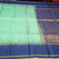 Pure Handloom Soft Silk Saree – Sea Green with Royal Blue Zari Pallu