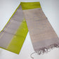 Pure Handloom Soft Silk Lime Green Saree with Silver-Grey Floral Zari Pallu